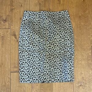J. Crew Animal Print Pencil Skirt - Black and Tan